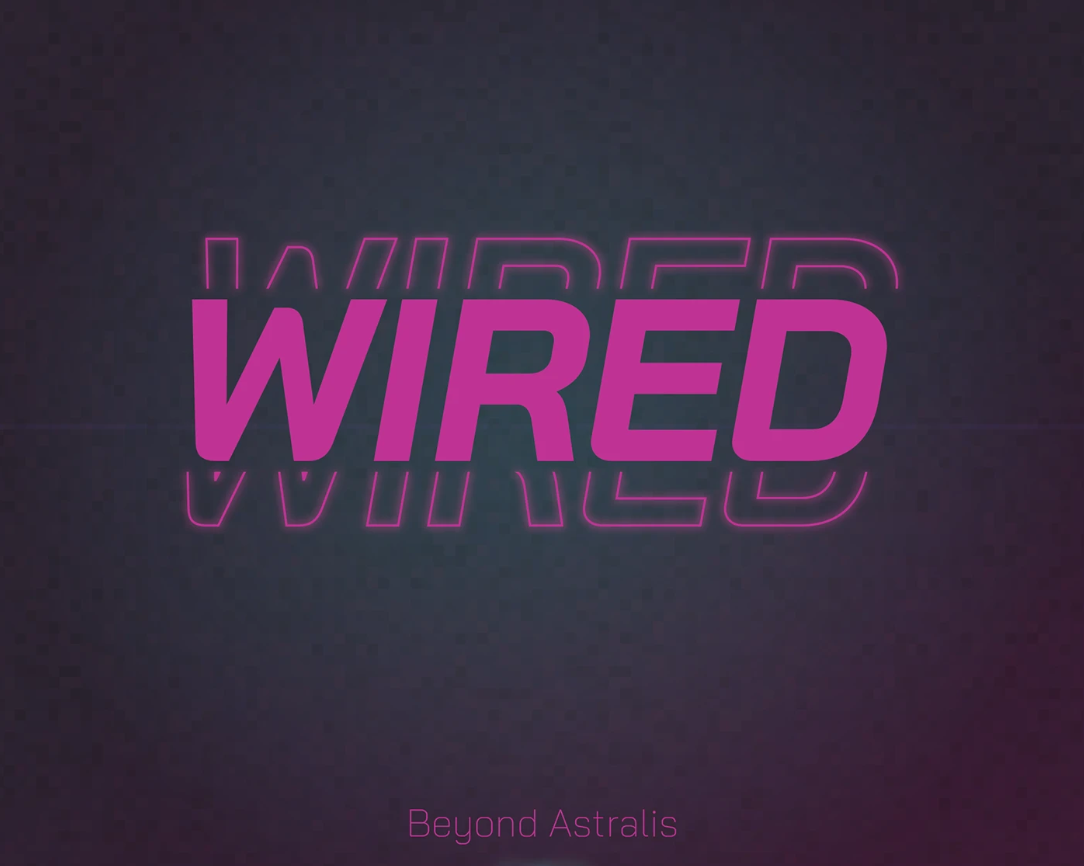 Wired Beyond Astralis demo de videojuego de aventura y ciencia ficción con estilo visual futurista y narrativa interactiva